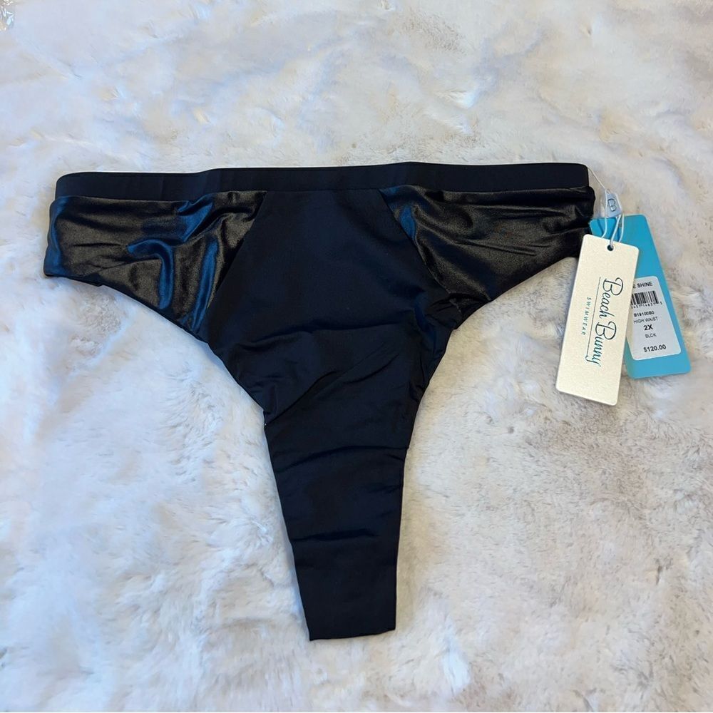MATTE SHINE BEACH BUNNY HIGH WAISTED BOTTOM.
